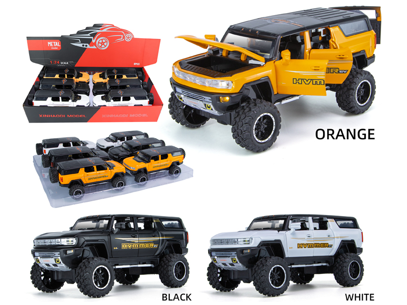 1:24 Pull Back Hummer SUV With Sound And Light(6PCS)