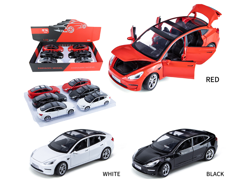 1:24 Pull Back Tesla Model 3 With Sound And Light(6PCS)