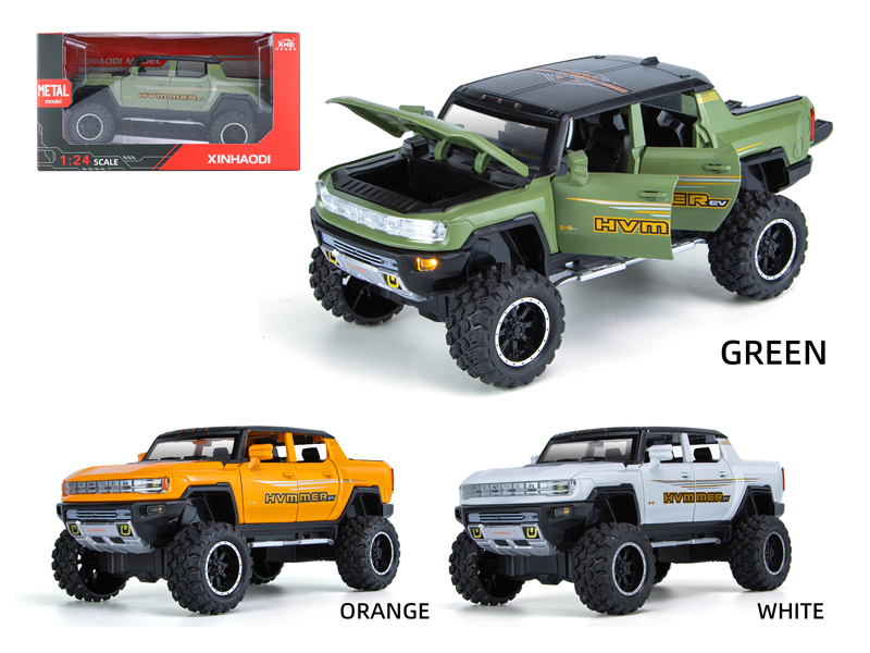 1:24 Pull Back Hummer Pickup Truck With Sound And Light