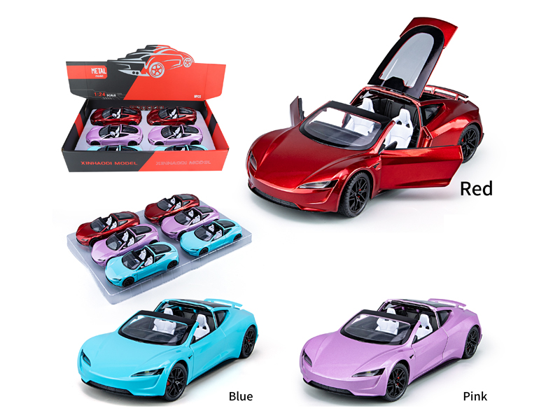 1:24 Pull Back Convertible Tesla (Space Sports Car) With Sound And Light(6PCS)