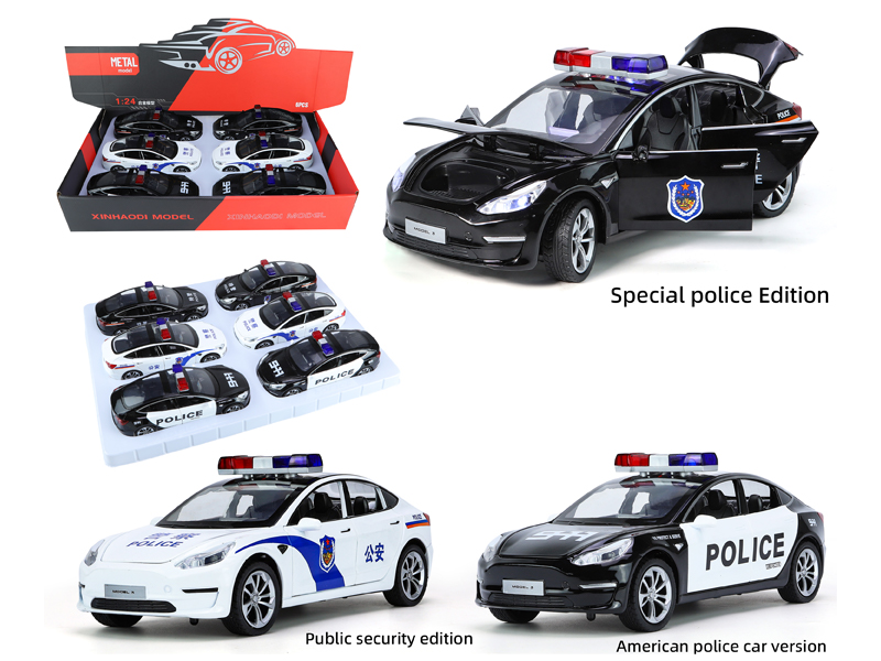 1:24 Pull Back Tesla Model 3 With Sound And Light(6PCS)