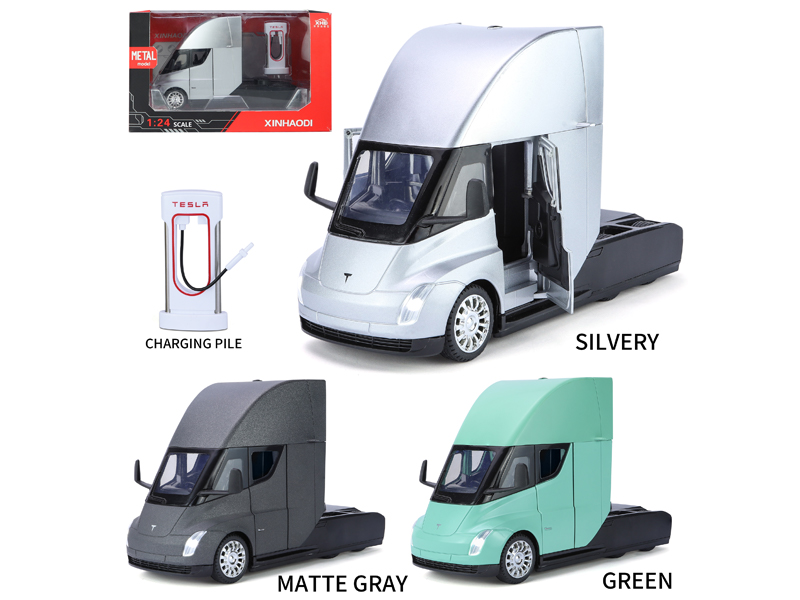 1:24 Pull Back Tesla Semi Truck Head With Sound And Light