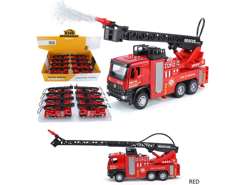 Pull Back Cloud Ladder Fire Truck With Sound And Light(8PCS)