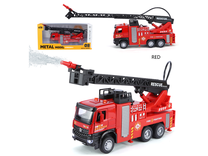Pull Back Cloud Ladder Fire Truck With Sound And Light