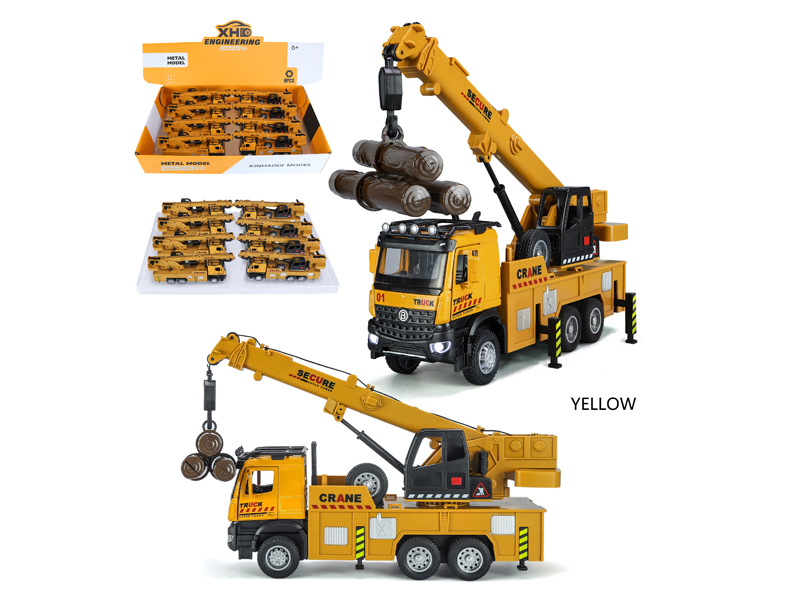 Pull Back Engineering Crane With Sound And Light(8PCS)