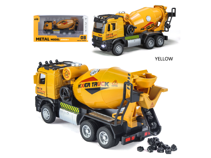 Pull Back Engineering Mixer Truck With Sound And Light