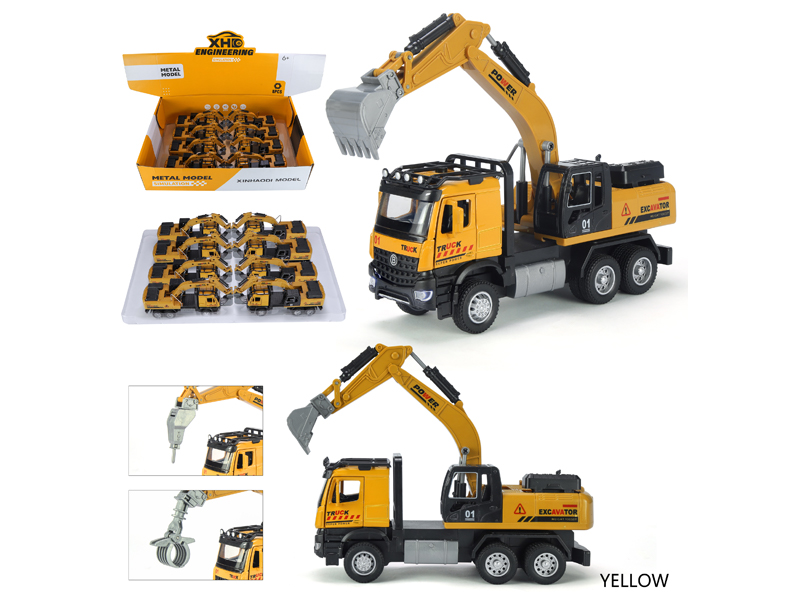 Pull Back Engineering Excavation Vehicle With Sound And Light(8PCS)