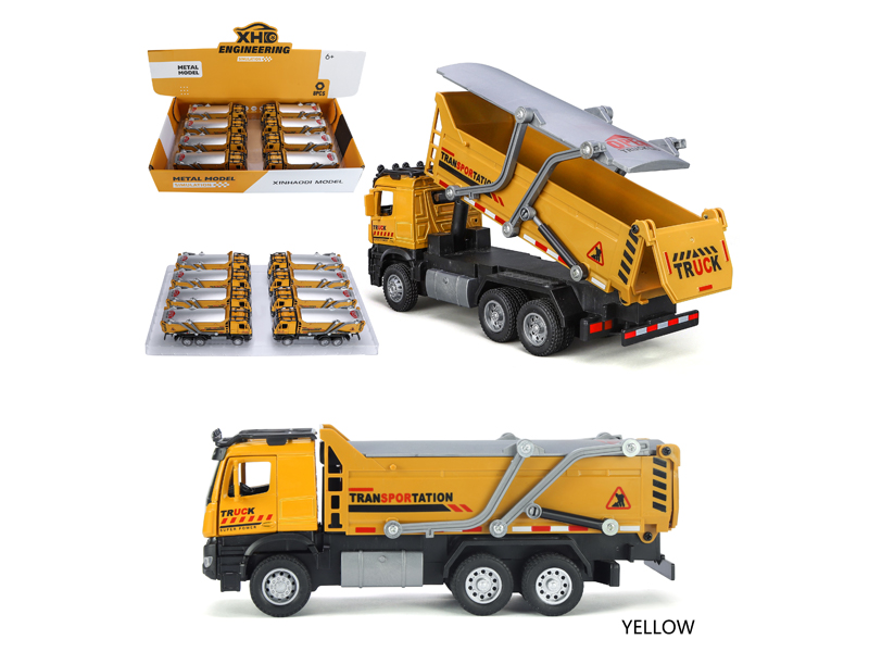 Pull Back Engineering Dump Truck With Sound And Light(8PCS)