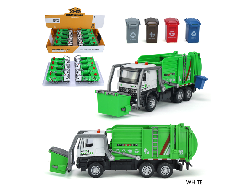 Pull Back Urban Sanitation Vehicle With Sound And Light(8PCS)