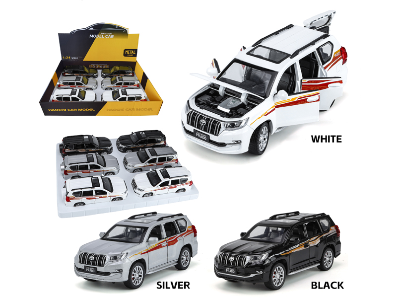 1:24 Alloy Pull Back Toyota Prado With Sound And Light(6PCS)