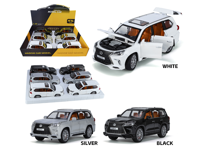 1:24 Alloy Pull Back Lexus 570 With Sound And Light(6PCS)