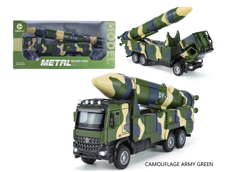1:35 Alloy Pull Back Dongfeng-21D Ballistic Missile Vehicle With Sound And Light