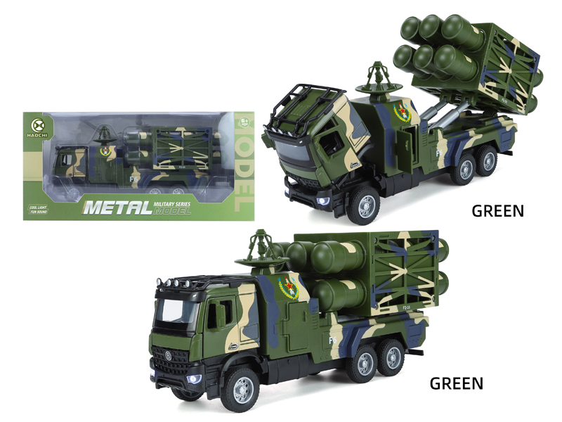 1:35 Alloy Pull Back Hongqi-16 Anti-Aircraft Missile Vehicle With Sound And Light