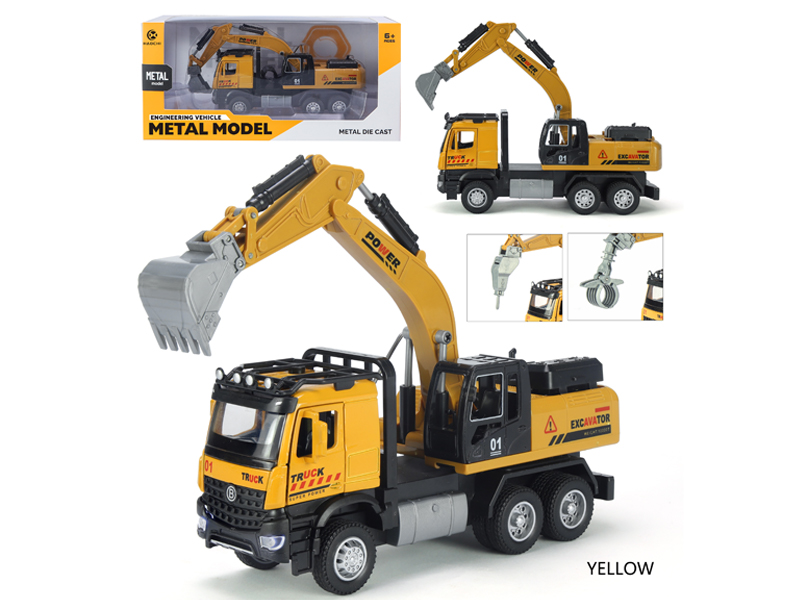 Alloy Pull Back Engineering Excavation Vehicle With Sound And Light