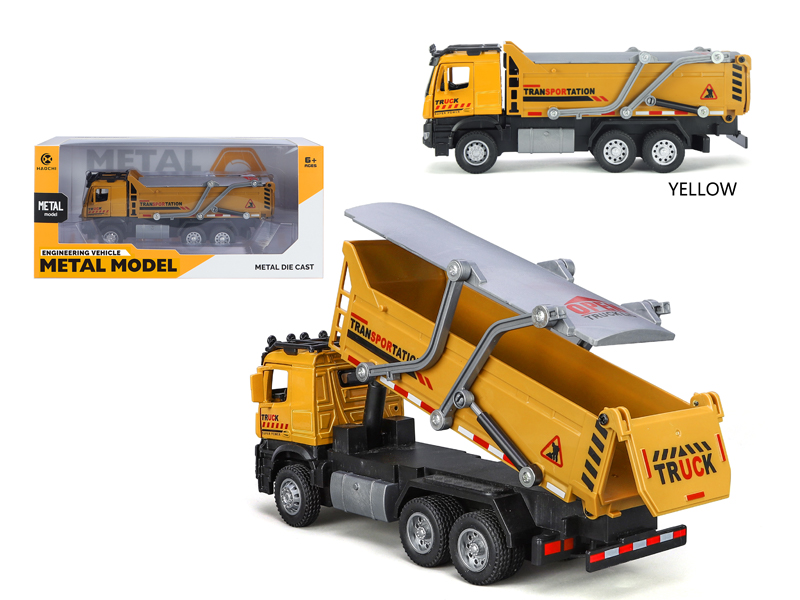 Alloy Pull Back Engineering Dump Truck With Sound And Light