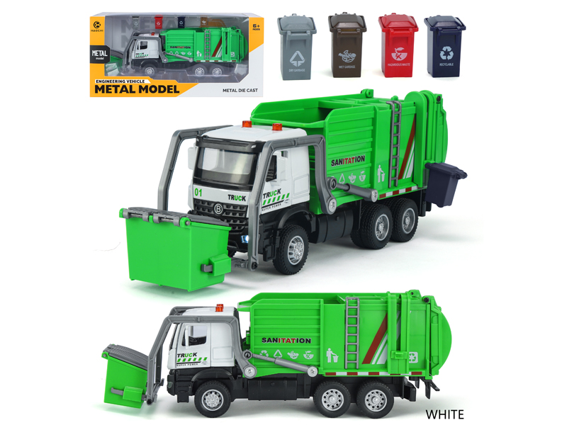 Alloy Pull Back Urban Sanitation Vehicle With Sound And Light