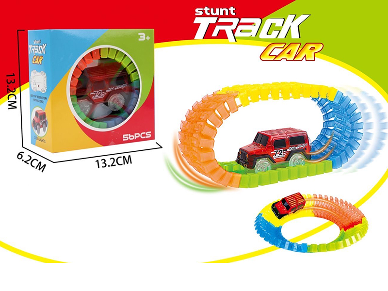 56pcs Glow In The Dark Track Car