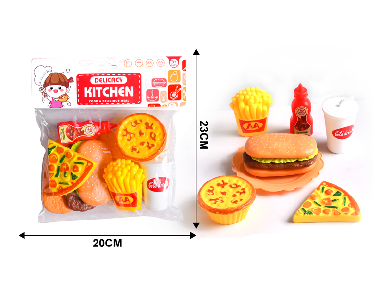 Cola, French Fries, Hamburger Food Set