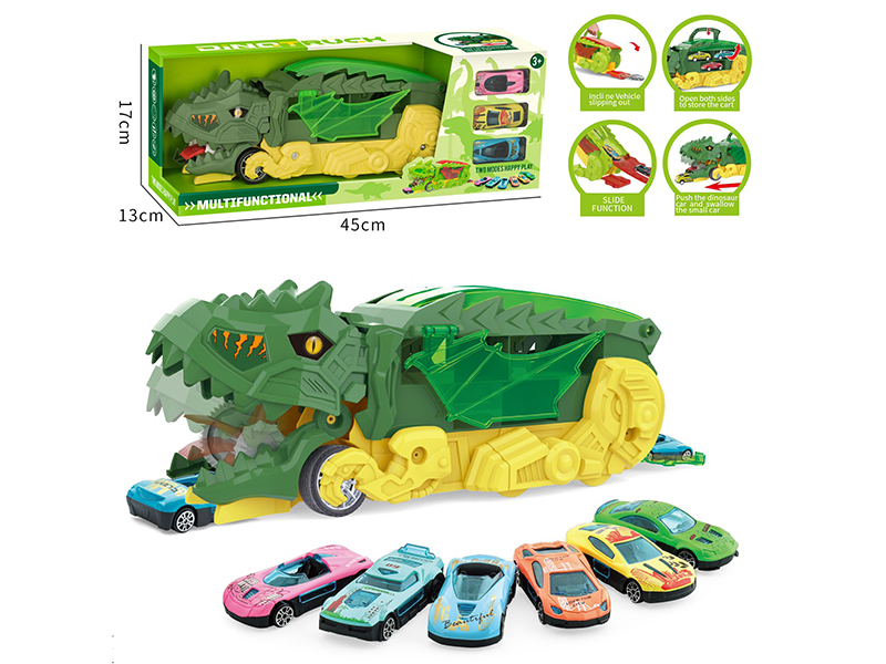 Swallowing/Track/Storage Dinosaur Truck(With 3 Alloy Cars)
