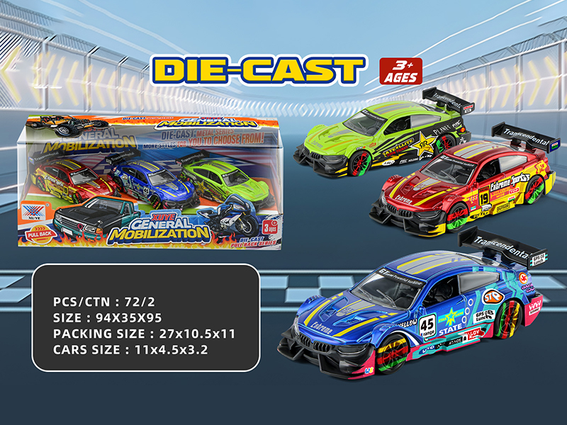 1:40 Pull Back Alloy BMW Racing Cars(3PCS)