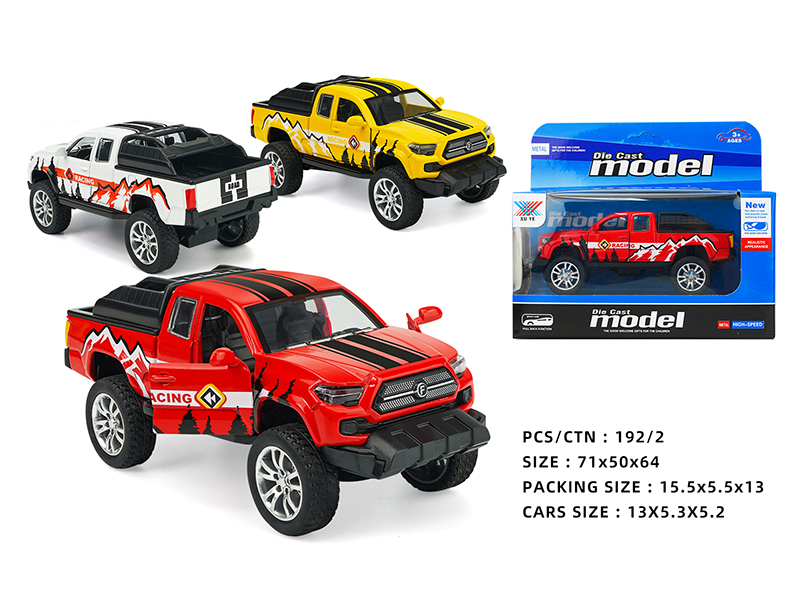 1:32 Pull Back Alloy Off-Road Vehicle Toyota Tacoma(Two Side Doors Open)(1PCS)