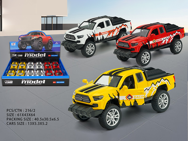1:32 Pull Back Alloy Car Toyota Pickup(Two Side Doors Open)(12PCS)