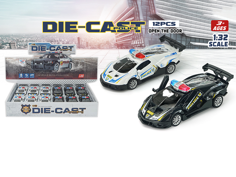 1:32 Pull Back Alloy Lamborghini V12 Police Car(Can Open The Door)(12PCS)