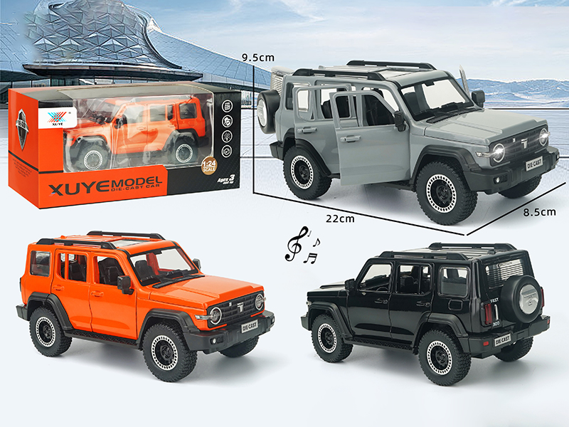 1:24 Tank 300 Pull Back Alloy Car With Lights And Music, 6 Doors Can Open(1pcs)