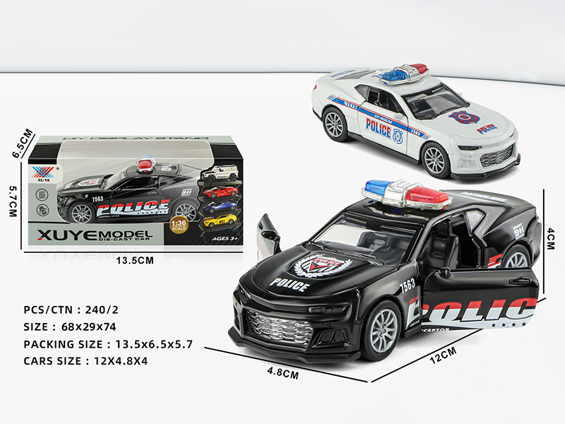 1:32 Pull Back Open The Door Alloy Police Car(1pcs)