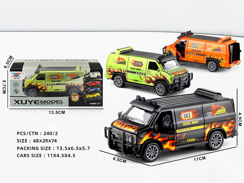 1:32 GMC Pull Back Alloy Car(3 Side Doors Open)(12PCS)