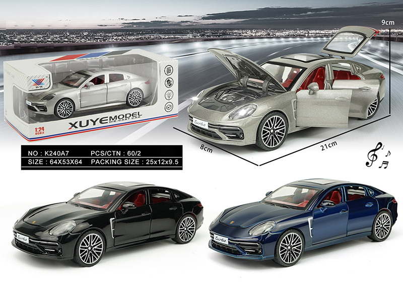 1:24 Pull Back Alloy Car Model Panamera With Light And Music(6 Side Doors Open)1PCS