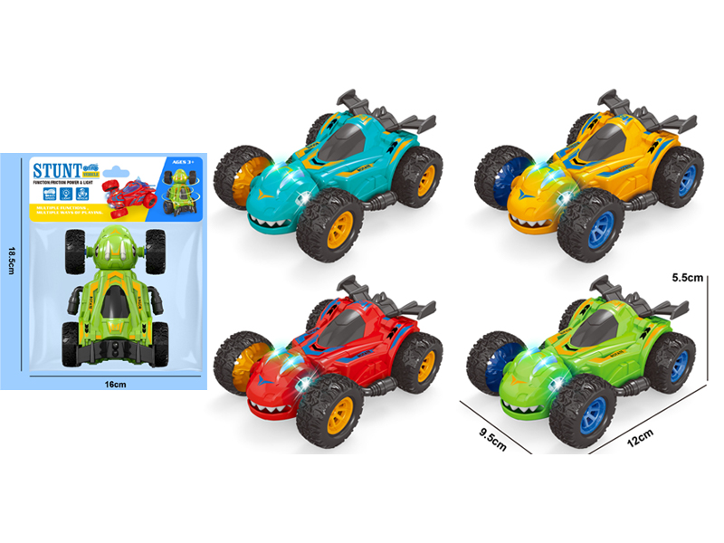 Friction Stunt Dinosaur Spinning Car With Light