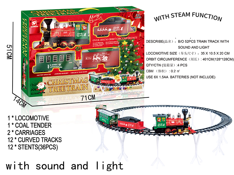 B/O Steam Christmas Rail Train(Light & Music)