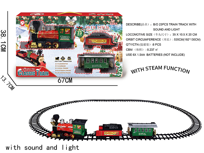 B/O Steam Christmas Rail Train(Light & Music)