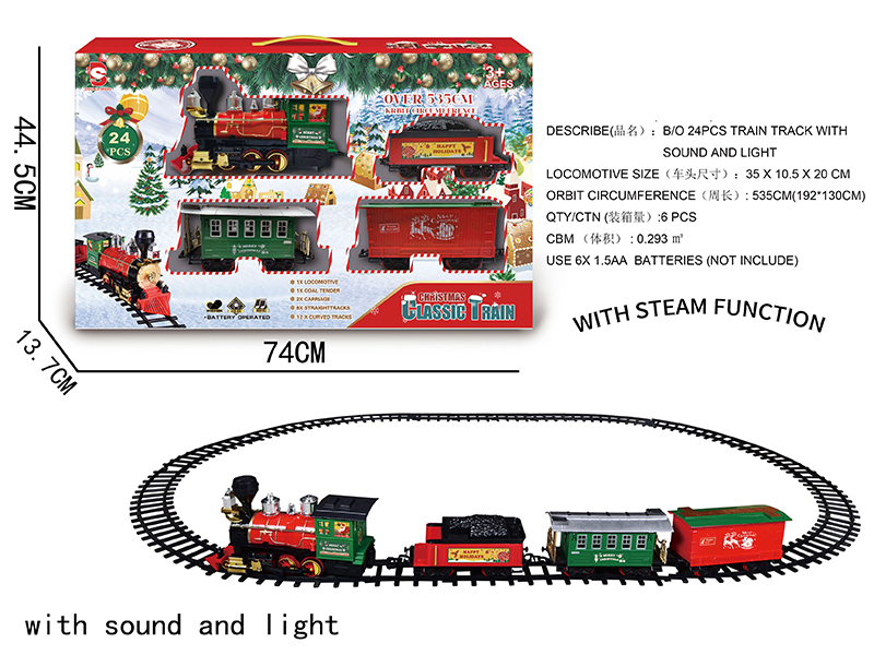 B/O Steam Christmas Rail Train(Light & Music)
