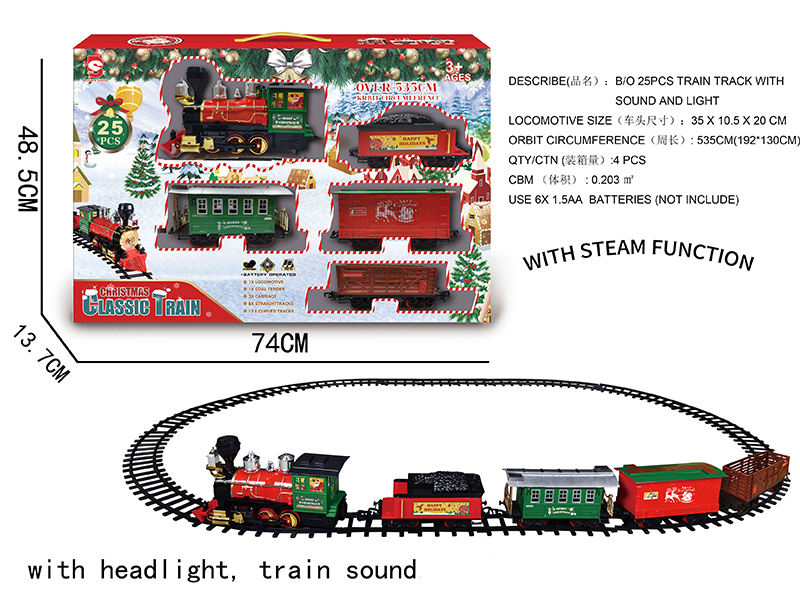 B/O Steam Christmas Rail Train(Light & Music)