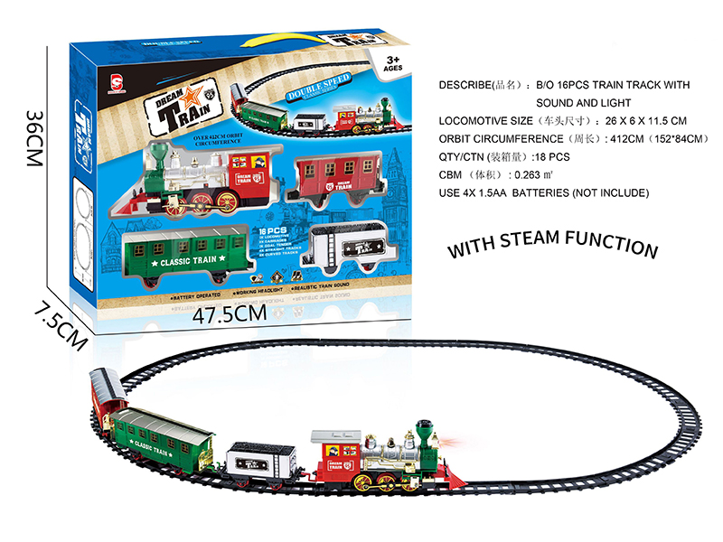 B/O Steam Rail Train(Light & Music)