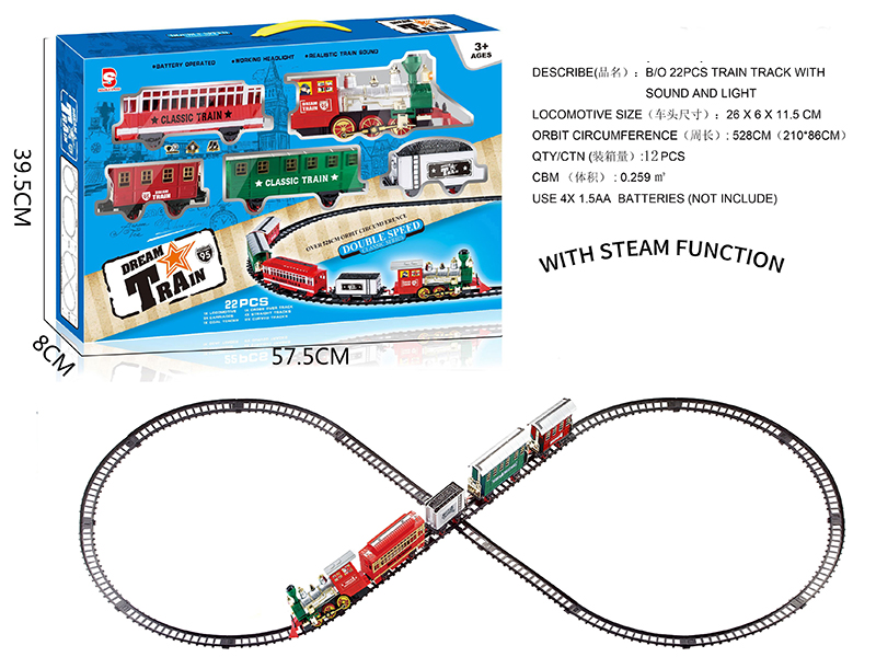 B/O Steam Rail Train(Light & Music)