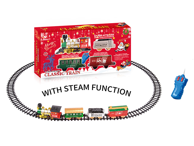R/C Christmas Rail Train(Light, Music, Steam)