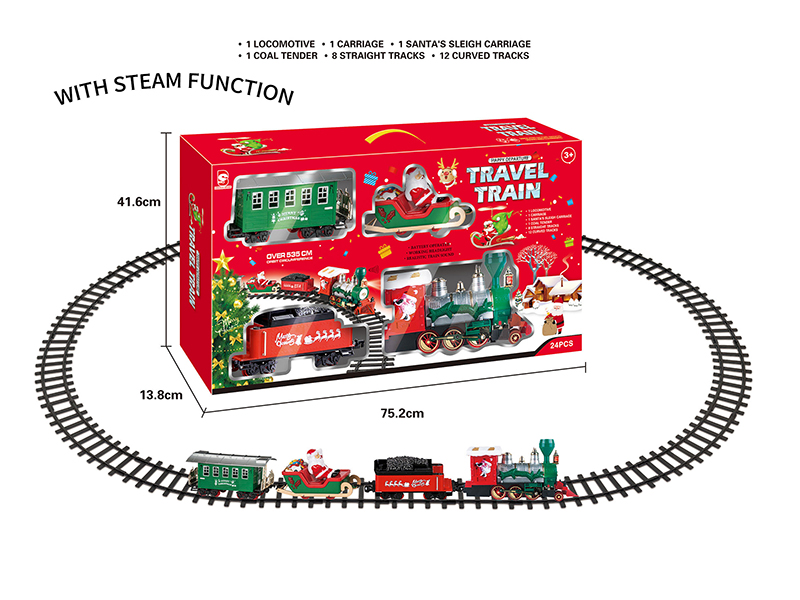 B/O Steam Christmas Rail Train(Light & Music & Steam)