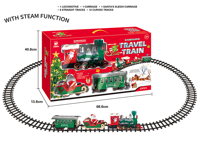 B/O Steam Christmas Rail Train(Light & Music & Steam)