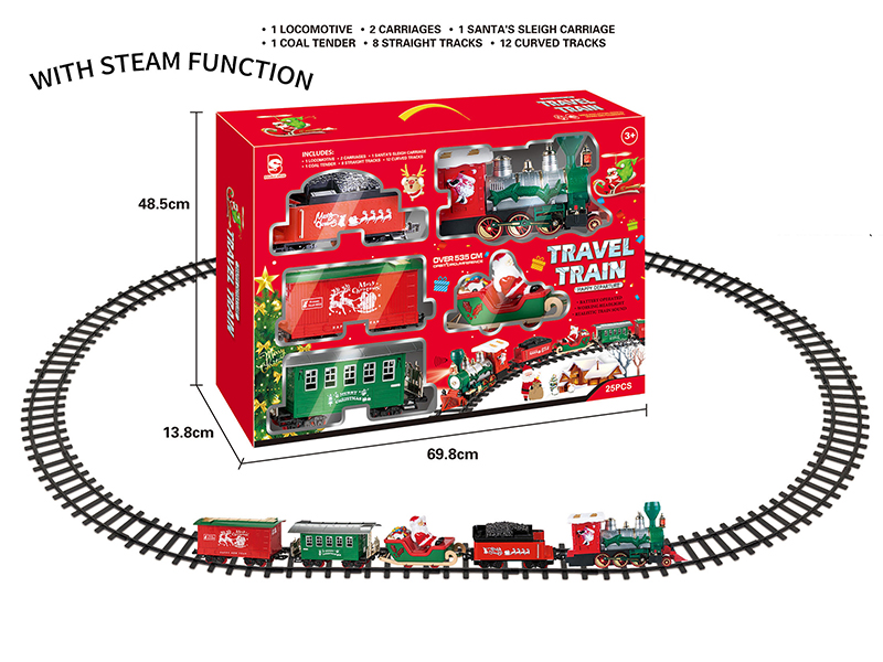 B/O Steam Christmas Rail Train(Light & Music & Steam)