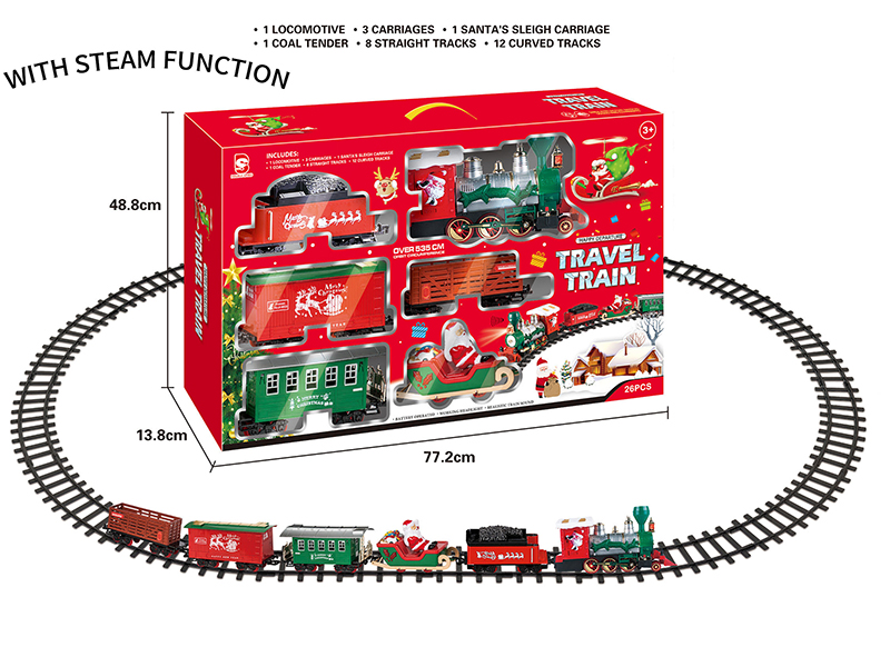 B/O Steam Christmas Rail Train(Light & Music & Steam)