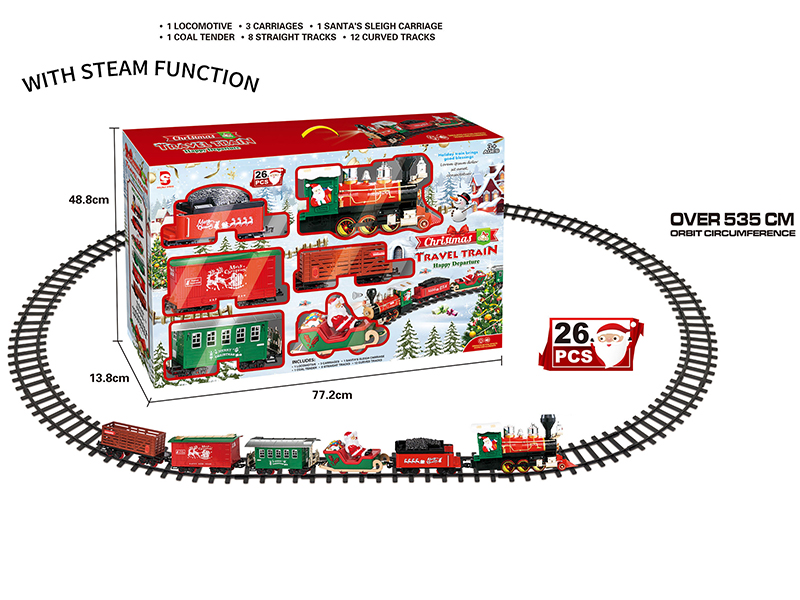 B/O Steam Christmas Rail Train(Light & Music & Steam)