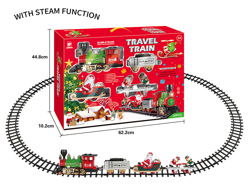 B/O Steam Christmas Rail Train(Light & Music & Steam)
