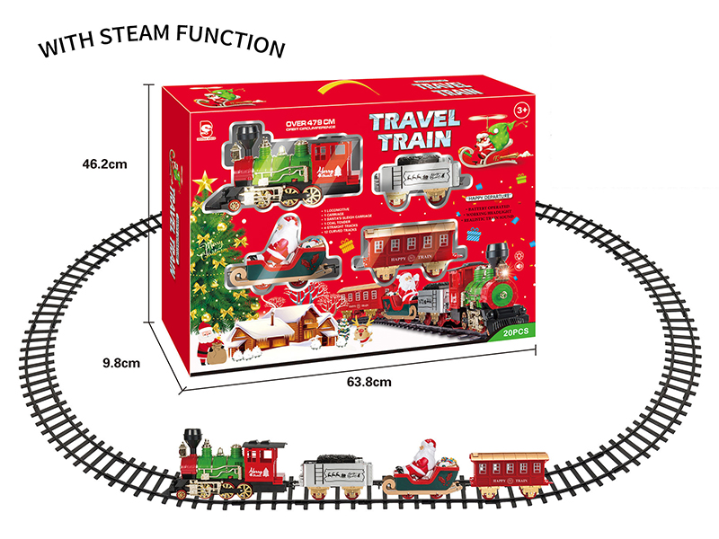B/O Steam Christmas Rail Train(Light & Music & Steam)