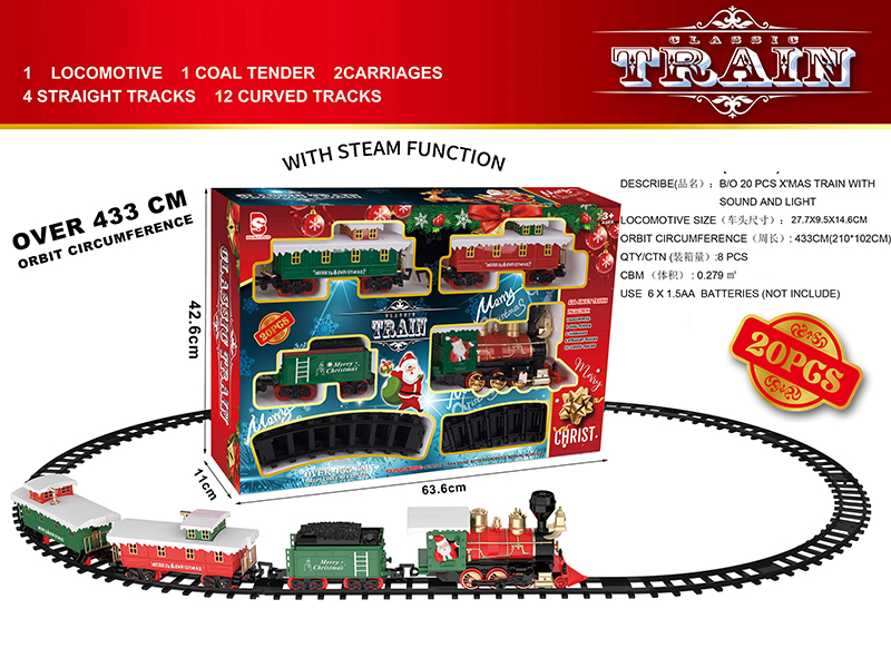 B/O Steam Christmas Rail Train(Light & Music)