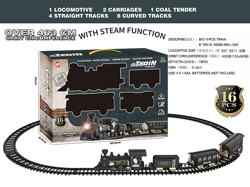 B/O Steam Rail Train(Light & Music & Steam)