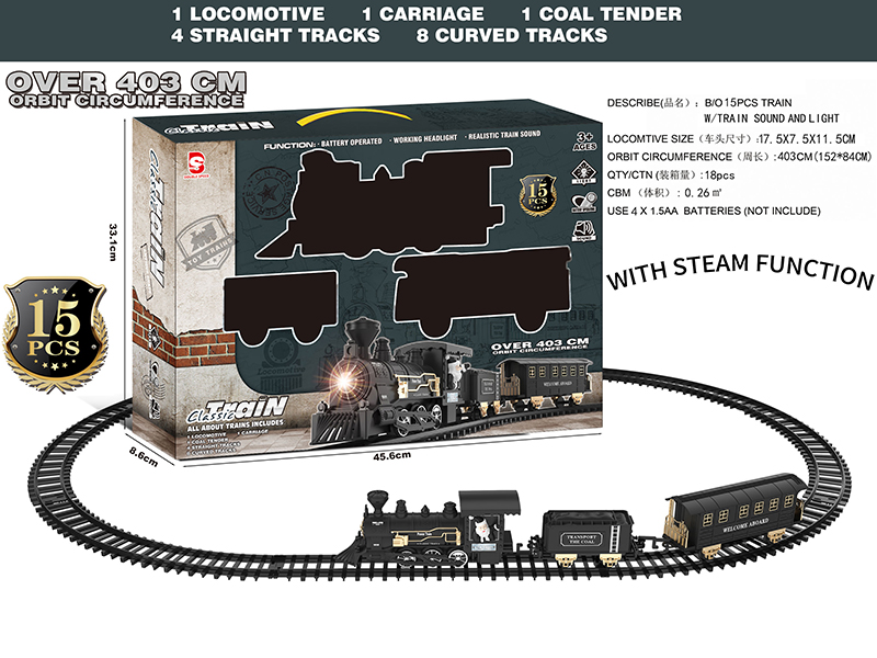 B/O Steam Rail Train(Light & Music & Steam)