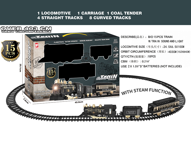 B/O Steam Rail Train(Light & Music & Steam)